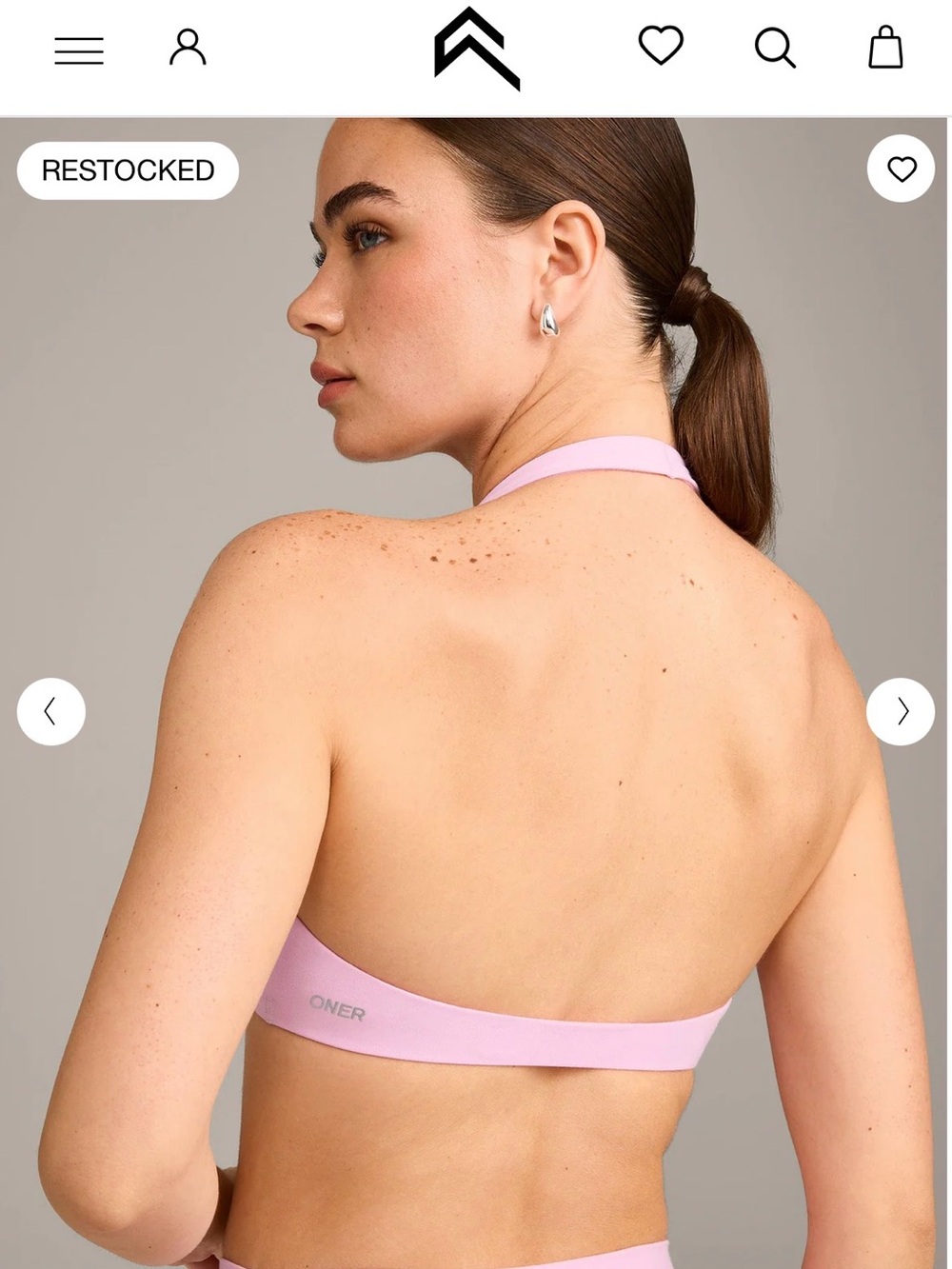 Oner Active Light Pink Halter Sports Bra NWT S - Picture 3 of 5